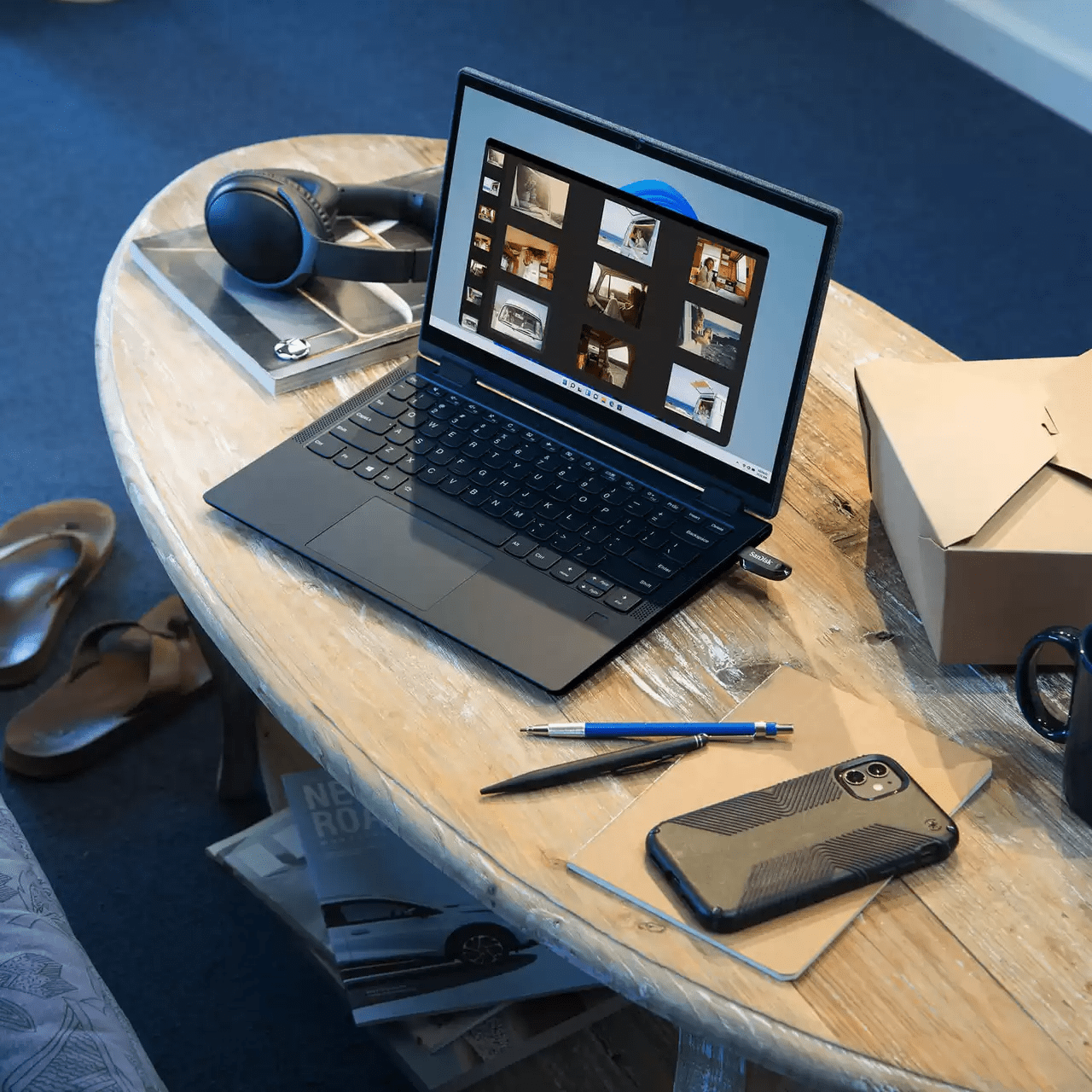 FLASH DRIVE 32GB : SANDISK ULTRA CURVE USB 3.2 GEN 1 NAVY BLUE (SDCZ550-032G-G46NB) #5Y