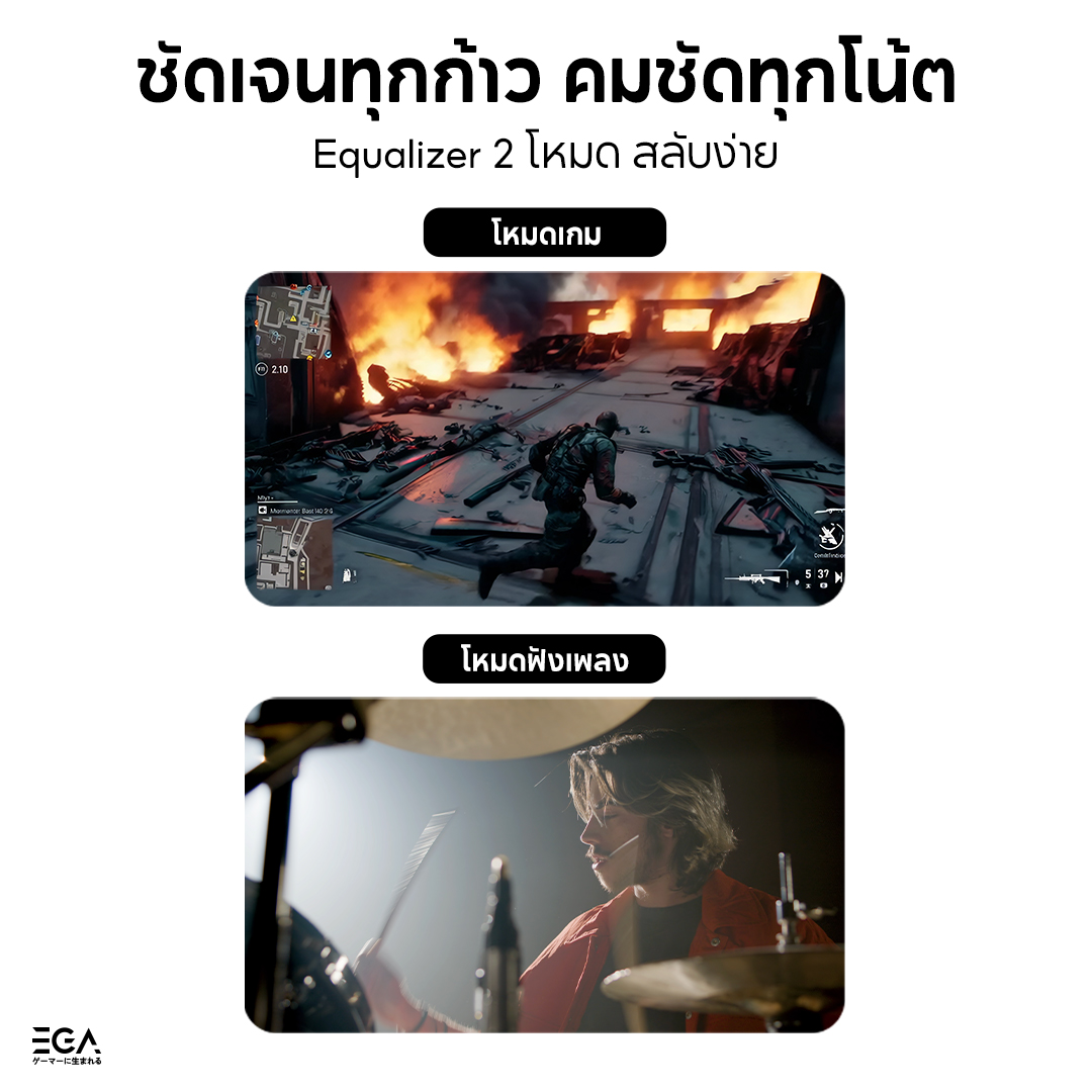 TRI-MODE HEADSET : EGA TYPE H18 RGB (WHITE) #2Y