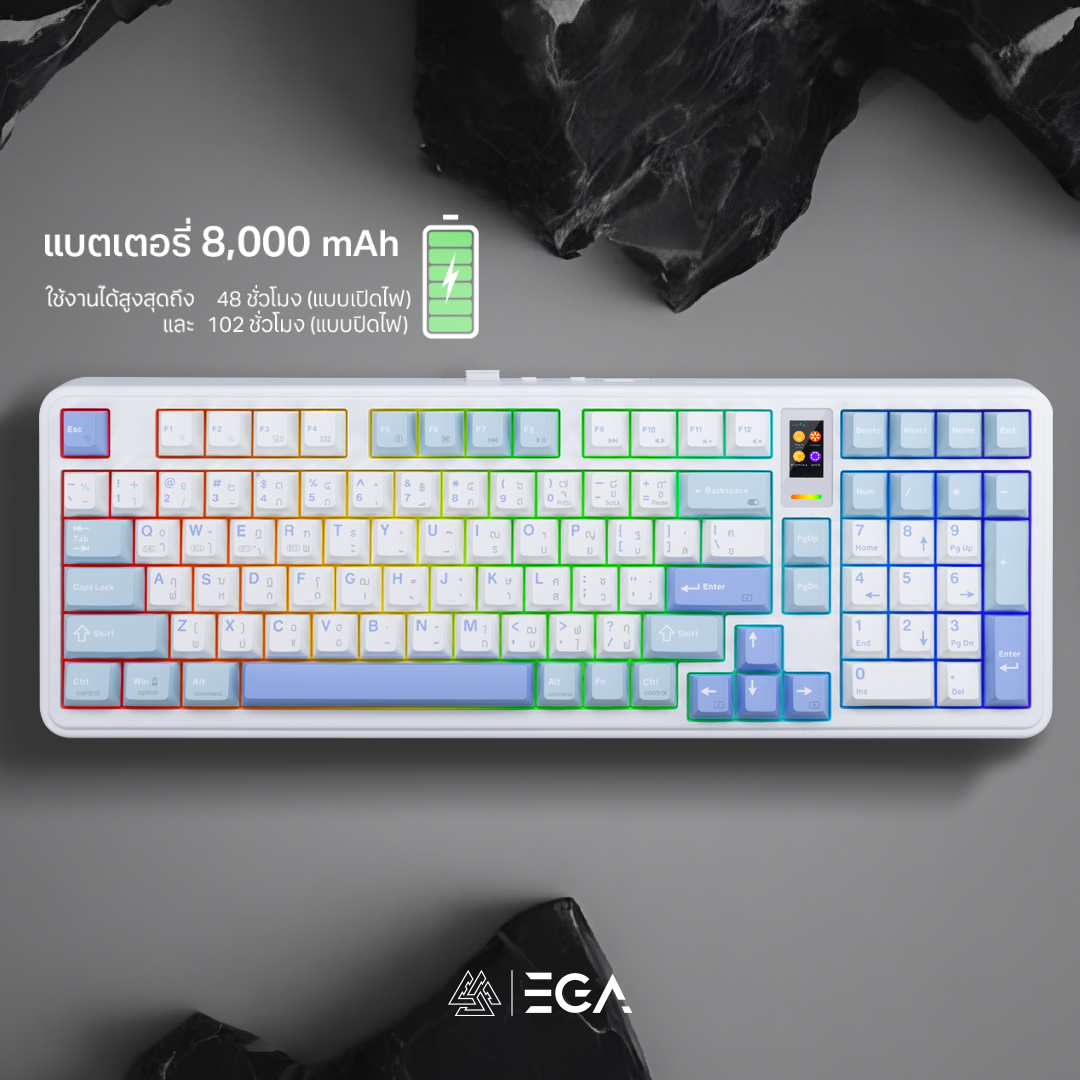 KEYBOARD TRI MODE : EGA TYPE CMK11 RGB (WHITE)_CLICKY SWITCH #2Y