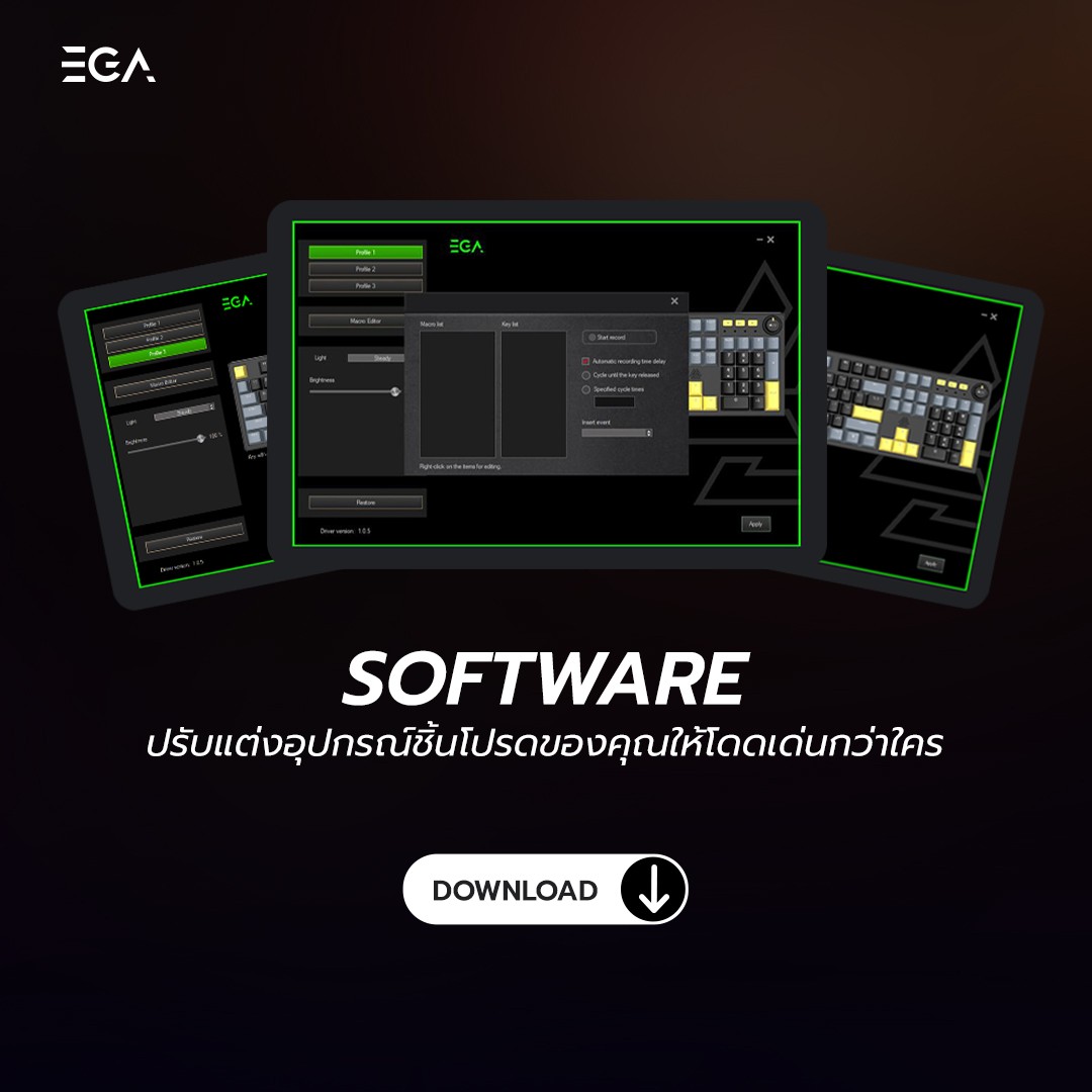 MACRO MECHANICAL KEYBOARD : EGA TYPE CMK12 (LAYOUT B)_RED SWITCH #2Y