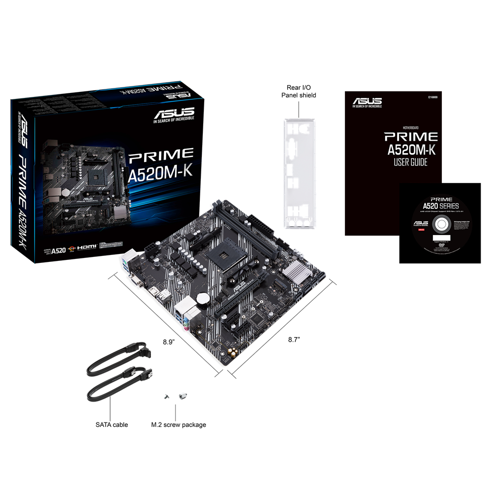 MAINBOARD AM4 : ASUS PRIME A520M-K DDR4 #3Y