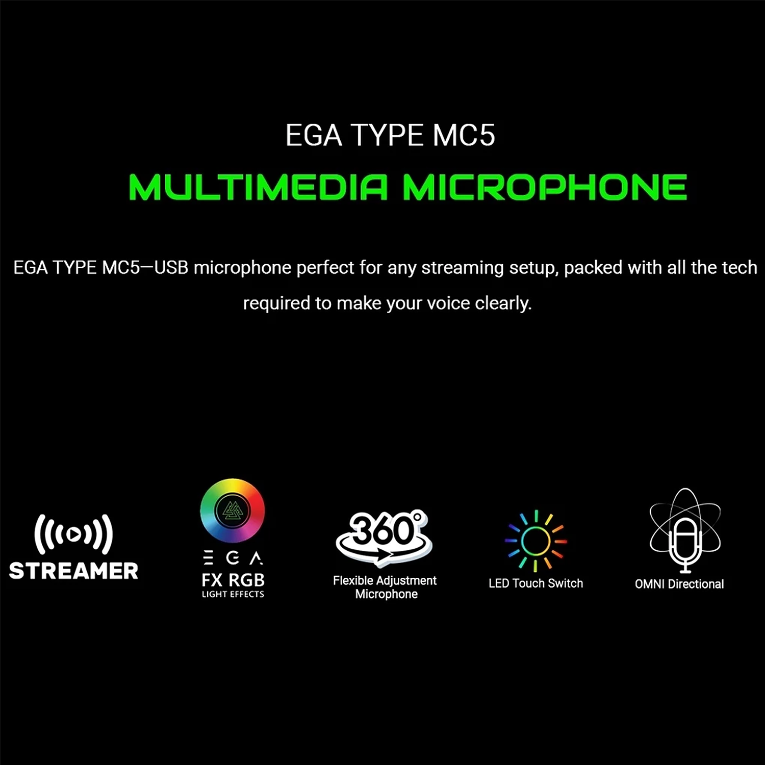 MICROPHONE : EGA TYPE MC5 (BLACK) #2Y