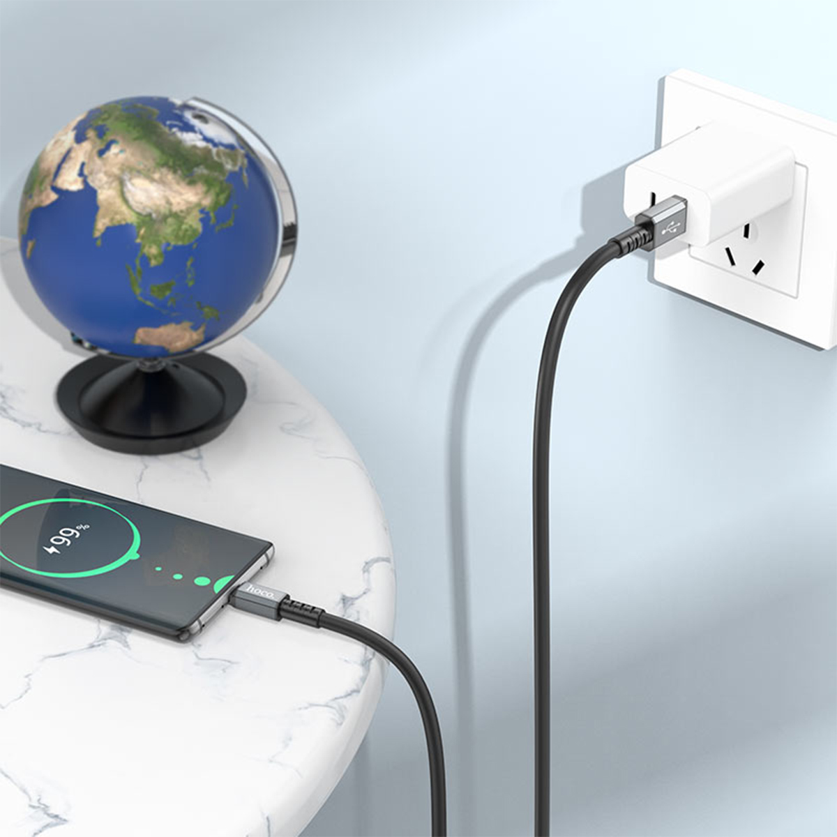 HOCO USB CHARGER X85 ''TYPE-C'' 3A-1M (GRAY)