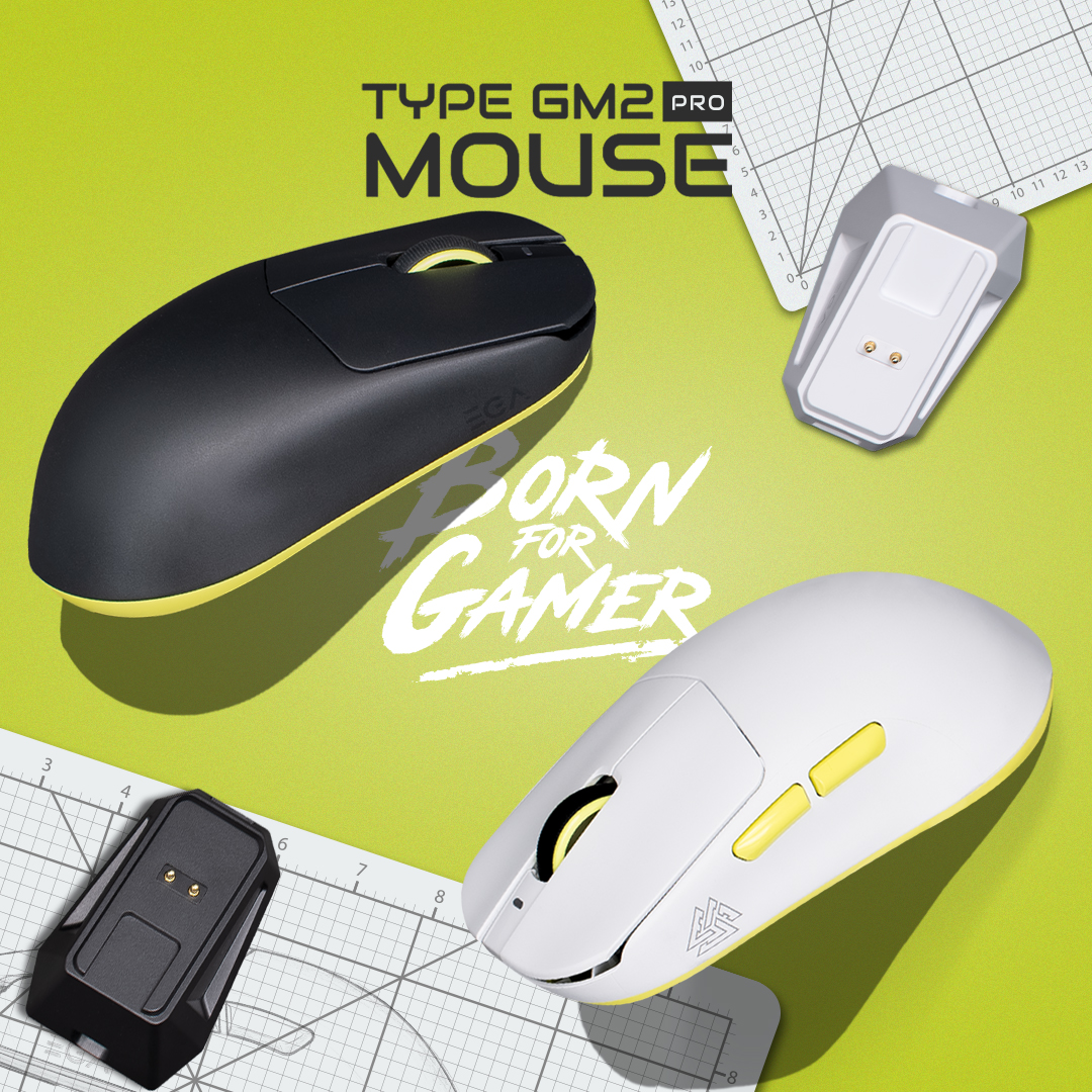 MOUSE TRI MODE : EGA TYPE GM2 PRO WITH CHARGING STATIO (WHITE/GREEN) #2Y