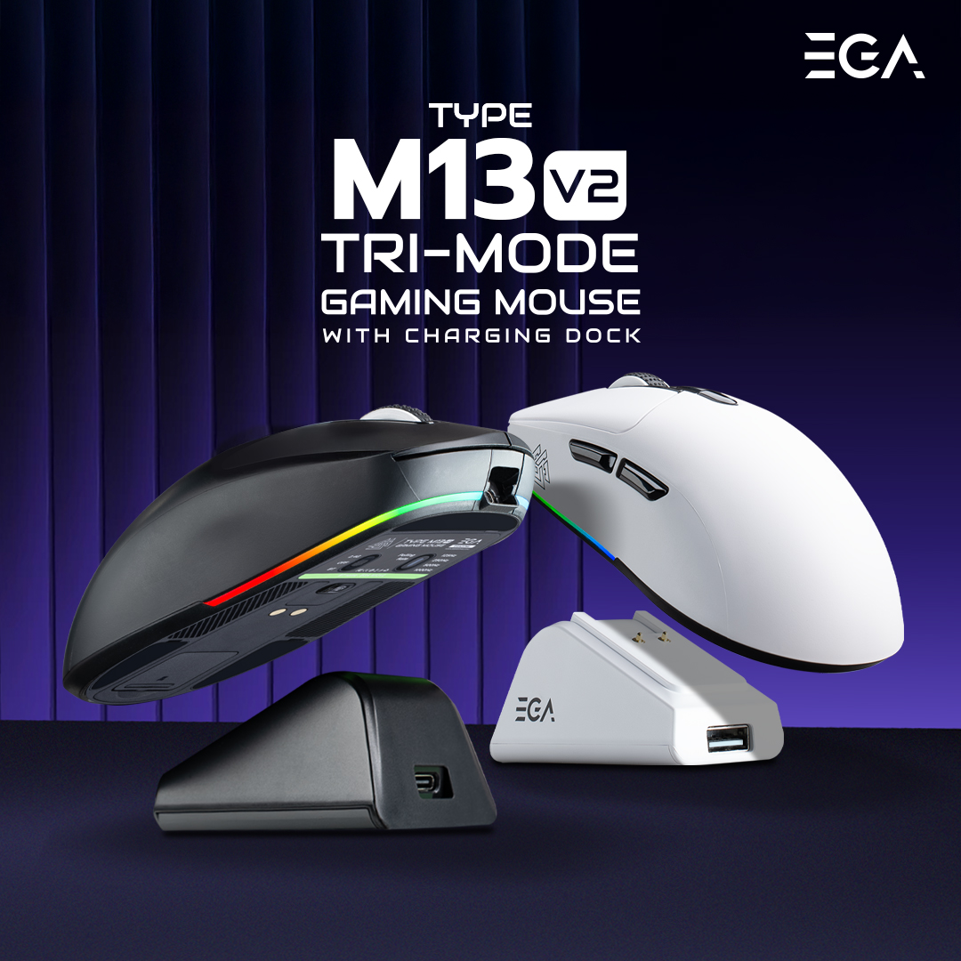 MOUSE TRI MODE : EGA TYPE M13 V2 WITH CHARGING STATION (BLACK) #2Y