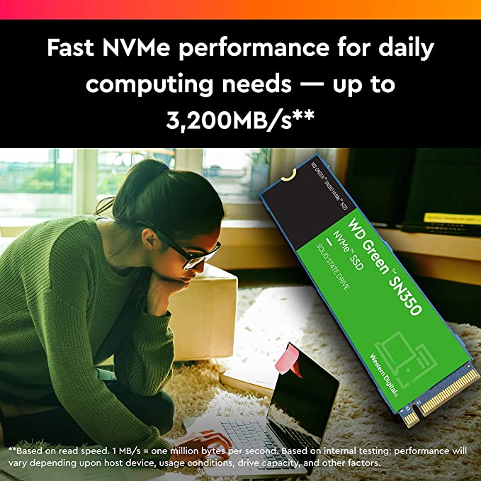 1TB WD GREEN SN350 (WDS100T3G0C) SSD M.2 PCle